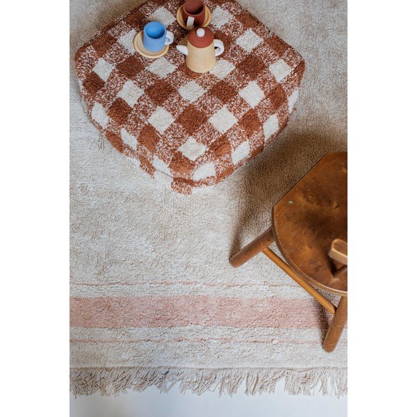 Skalbiamas/rankų darbo iš medvilnės kilimas rožinės spalvos/kreminės spalvos 90x130 cm Gastro Rose – Lorena Canals-image-3