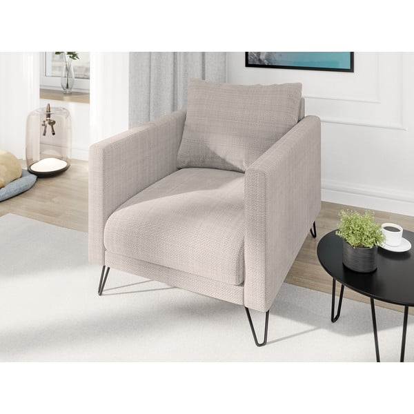 Šviesiai rudos spalvos iš šenilinio audinio krėslas Freya – Ropez-image-3