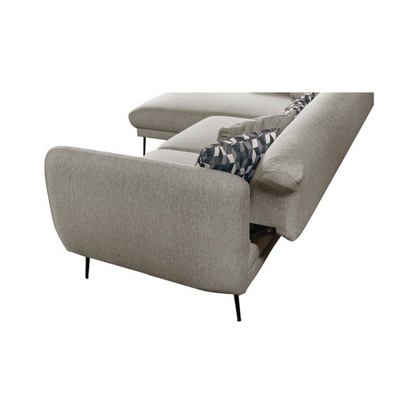 Smėlio spalvos išskleidžiama kampinė sofa Pandia Home Madrid, kairysis kampas-image-4