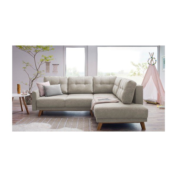 Bobochic Paris Balio smėlio spalvos sofa-lova, dešinysis kampas, 244 cm-image-3