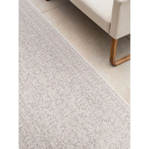 Pilkos spalvos/dramblio kaulo spalvos lauko kilimas 80x250 cm Duet Kona – NORTHRUGS-image-3