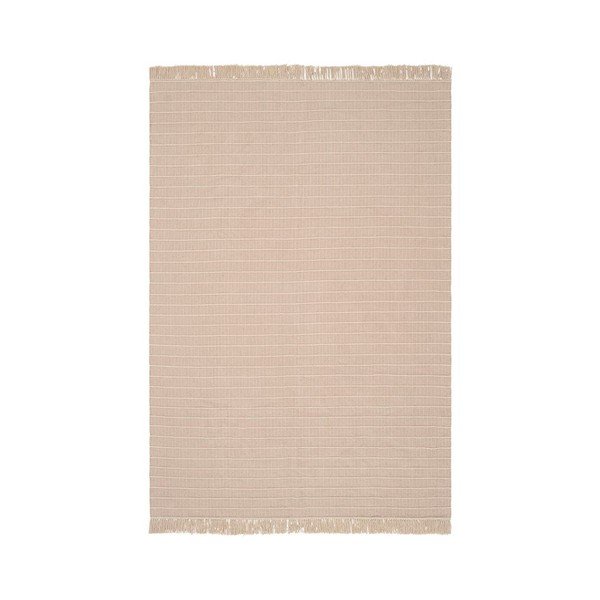 Rankų darbo smėlio spalvos iš medvilnės kilimas 80x150 cm Irma – Jotex