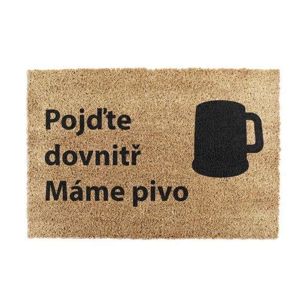 Iš kokoso pluošto grindų kilimėlis 40x60 cm Pivo – Artsy Doormats