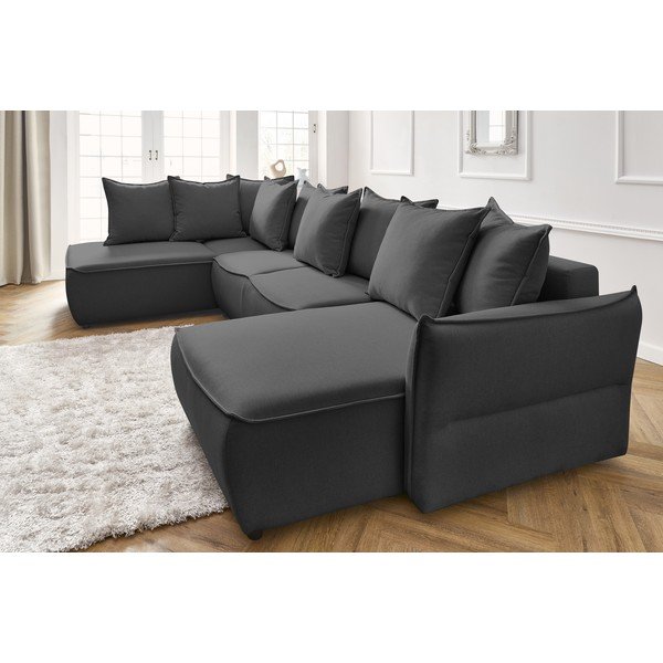 Sulankstoma kampinė sofa tamsiai pilkos spalvos (su kairiuoju kampu) Leon – Bobochic Paris-image-1