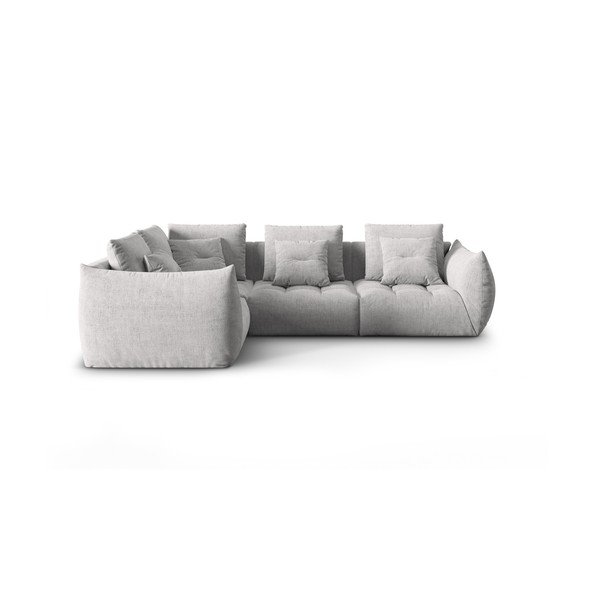 Kampinė sofa šviesiai pilkos spalvos (su kairiuoju kampu/„L“ formos) Bloom – Micadoni Home