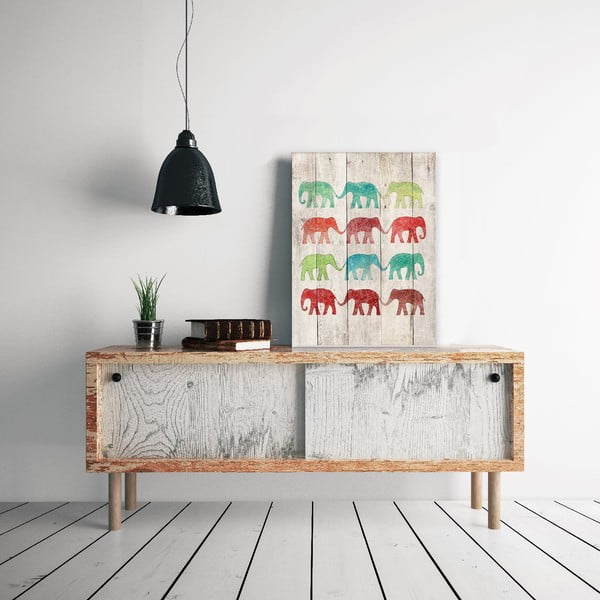 Medinis sieninis ženklas Surdic Elephants Cue, 40 x 60 cm-image-1