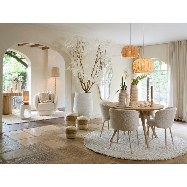 Iš mango masyvo apvalios formos valgomojo stalas ø 120 cm Quenza – Light & Living-image-2