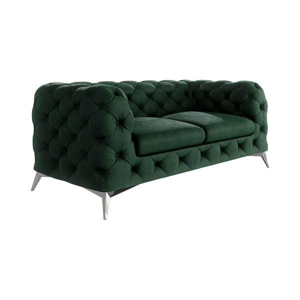 Tamsiai žalios spalvos iš velveto sofa 185 cm Chelsea – Ropez-image-1