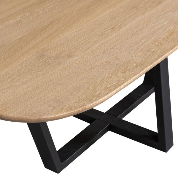 Valgomojo stalas su ąžuolo masyvo stalviršiu 100x220 cm Tablo – WOOOD-image-3