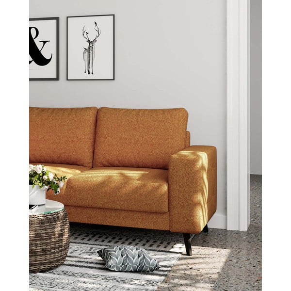 Kampinė sofa oranžinės spalvos (su kairiuoju kampu) Fynn – Ghado-image-4