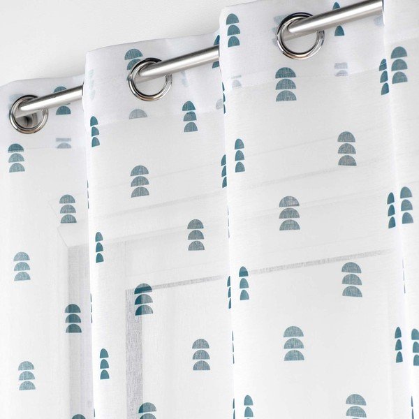 Permatoma užuolaida baltos spalvos/mėlynos spalvos 140x240 cm Geokid – douceur d'intérieur-image-1