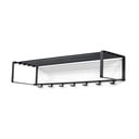 Juodos spalvos iš metalo sieninė lentyna su lentyna 100 cm Rex – Spinder Design