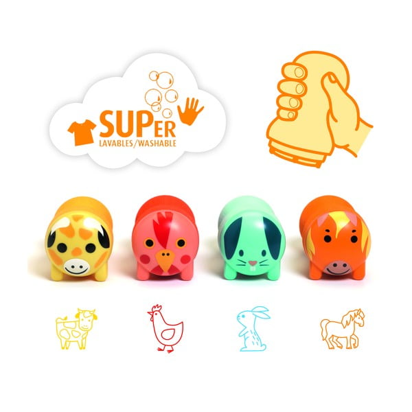 4 vaikiškų antspaudų rinkiniai Zvířátka z farmy - Djeco-image-1