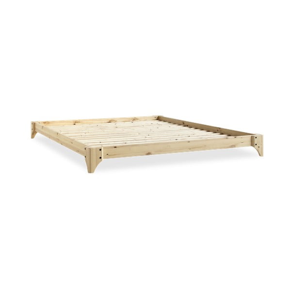 Natūralios spalvos pušies medienos lova Karup Design Elan, 160 x 200 cm