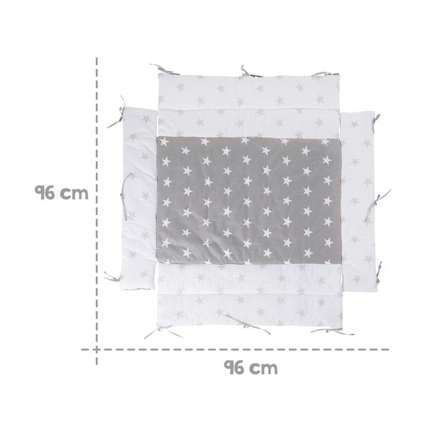 Baltos spalvos/pilkos spalvos iš medvilnės mišinio lovytės apsauga 96 cm Little Stars – Roba-image-2