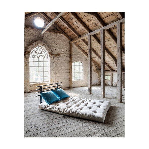 Sofa lova "Karup Shin Sano" juodas linas / horizontali mėlyna-image-3