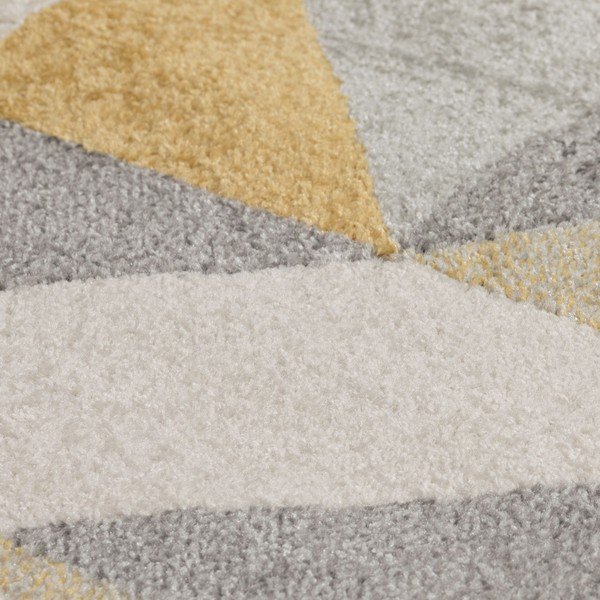 Pilkos ir geltonos spalvos kilimas "Flair Rugs Urban Triangle", 133 x 185 cm-image-1