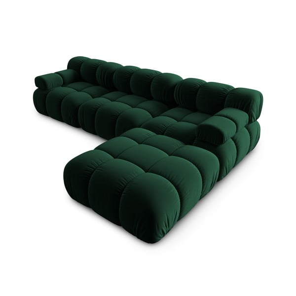 Kampinė sofa žalios spalvos iš velveto Bellis – Micadoni Home-image-4
