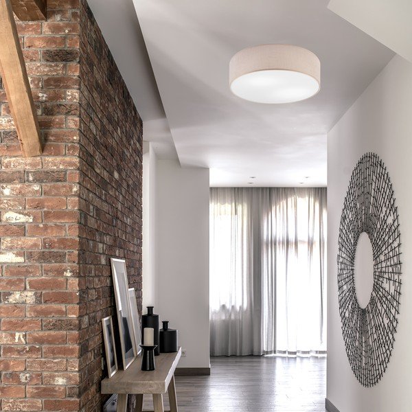 Lubinis šviestuvas smėlio spalvos ø 45 cm su tekstiliniu gaubtu Vivian – LAMKUR-image-2