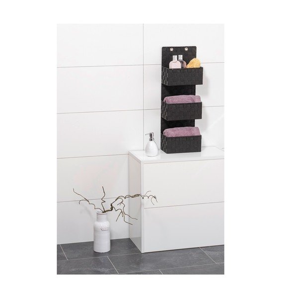 Juodas trigubas vonios kambario organizatorius "Wenko Adria-image-3