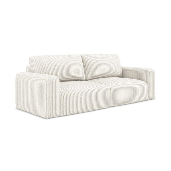 Kreminės spalvos sulankstoma/su sandėliavimo vieta sofa iš kordinio velveto 252 cm Kona – Makamii-image-2