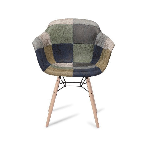 Pilka valgomojo kėdė su buko kojomis "Furnhouse Flame Patch-image-1