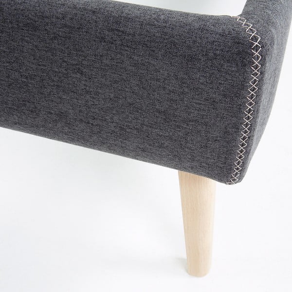 Tamsiai pilkas lovos rėmas Kave Home Lydia, 90 x 190 cm-image-1