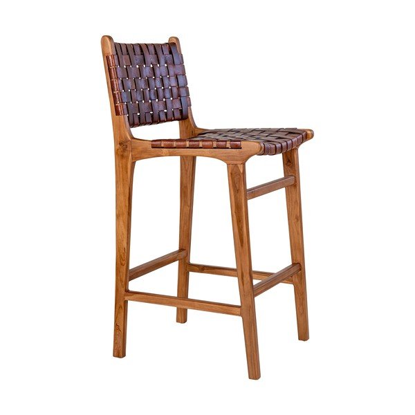 Iš tikmedžio masyvo baro taburetė rudos spalvos 101 cm Perugia – House Nordic-image-2