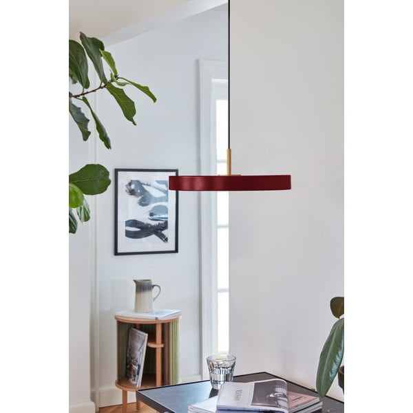 Kabantis šviestuvas raudonos spalvos LED ø 31 cm su metaliniu gaubtu Asteria Mini – UMAGE-image-1