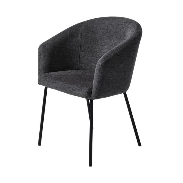 Tamsiai pilkos spalvos iš audinio valgomojo kėdė su porankiais Easton – Unique Furniture-image-3