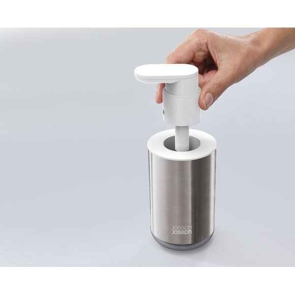 Sidabrinės spalvos iš nerūdijančio plieno muilo dozatorius 300 ml Duo Steel – Joseph Joseph-image-3