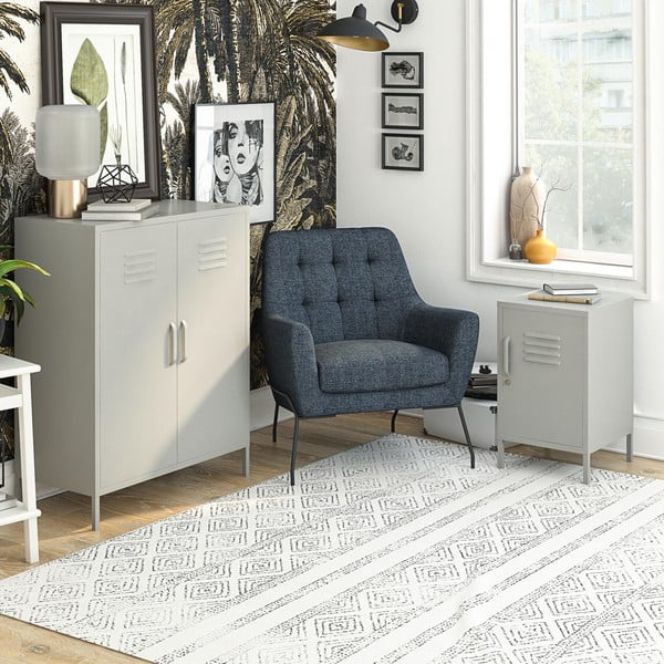 Iš metalo spintelė šviesiai pilkos spalvos 79x100 cm Bradford – Støraa-image-1