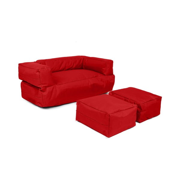 Vaikiška sofa raudonos spalvos 100 cm Nier – Floriane Garden