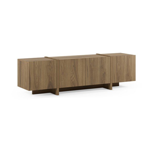 Natūralios spalvos TV spintelė iš ąžuolo 180x55x35 cm Volia – Marckeric-image-3