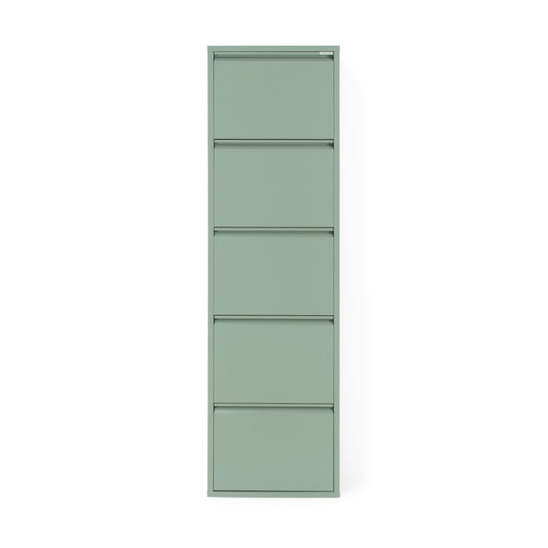 Pilkai žalios spalvos iš metalo atlenkiama spintelė batams 50x169x15 cm Billy – Spinder Design-image-3