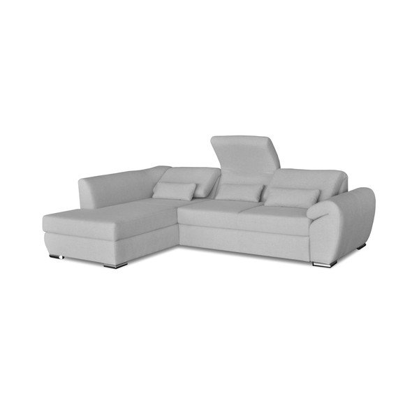 Šviesiai pilka kampinė sofa-lova "Windsor & Co. Sofos Epsilon, kairysis kampas-image-1