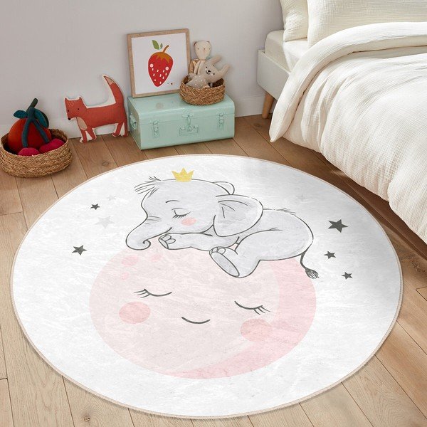 Vaikiškas kilimas baltos spalvos ø 120 cm Comfort – Mila Home-image-3
