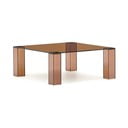 Rudos spalvos iš stiklo kavos staliukas 85x85 cm Adularia – Kave Home