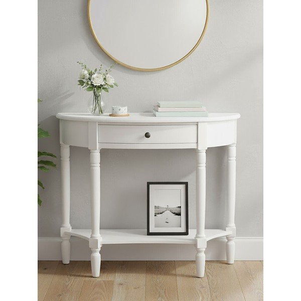 Baltos spalvos iš pušies masyvo konsolinis staliukas 32x93 cm Heritage – Premier Housewares-image-2