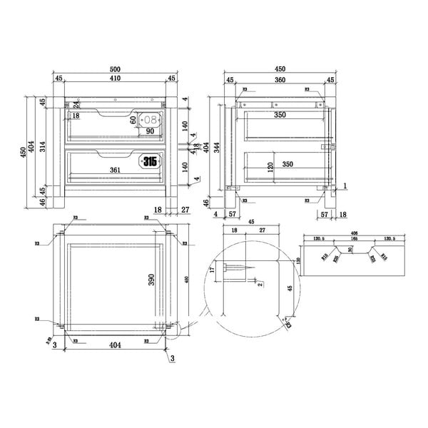 Rudas naktinis staliukas iš pušies medienos Vipack Alex-image-2