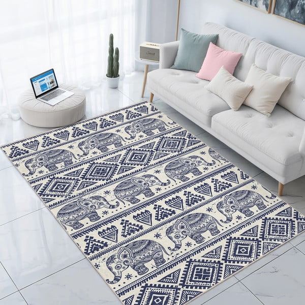 Skalbiamas kilimas mėlynos spalvos 80x200 cm Elephant – Mila Home-image-3