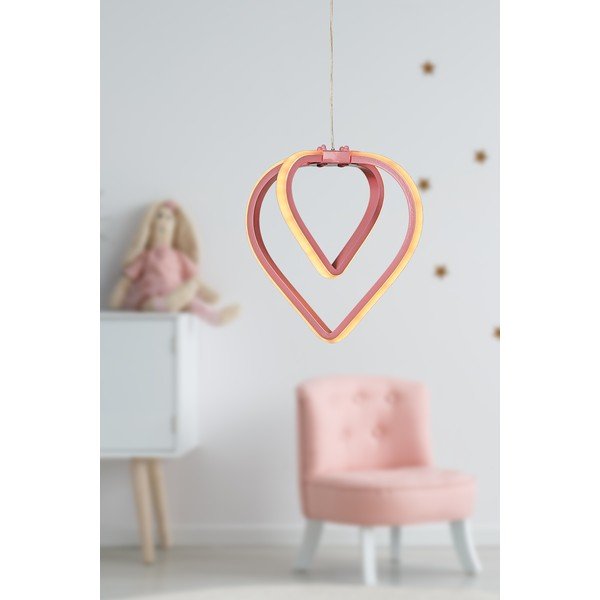 Rožinės spalvos iš metalo kabantis šviestuvas LED ø 22 cm Sevinc – Squid Lighting-image-1