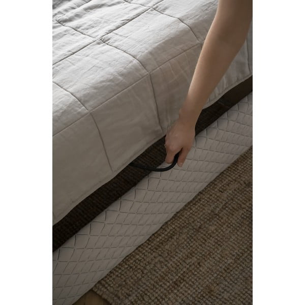 Smėlio spalvos minkšta dvigulė lova su grotelėmis 160x200 cm Sleepy Luna - Miuform-image-4