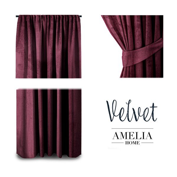 Violetinės aksominės užuolaidos "AmeliaHome Velvety", 245 x 140 cm-image-2