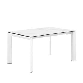 Baltos ir pilkas spalvos sulankstomas valgomojo stalas sømcasa Tamara, 160 x 90 cm