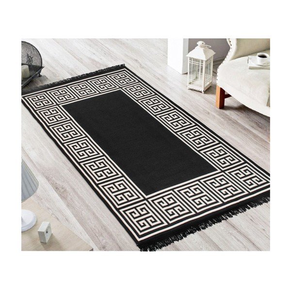 Smėlio ir juodos spalvos dvipusis kilimas Athena, 120 x 180 cm-image-1