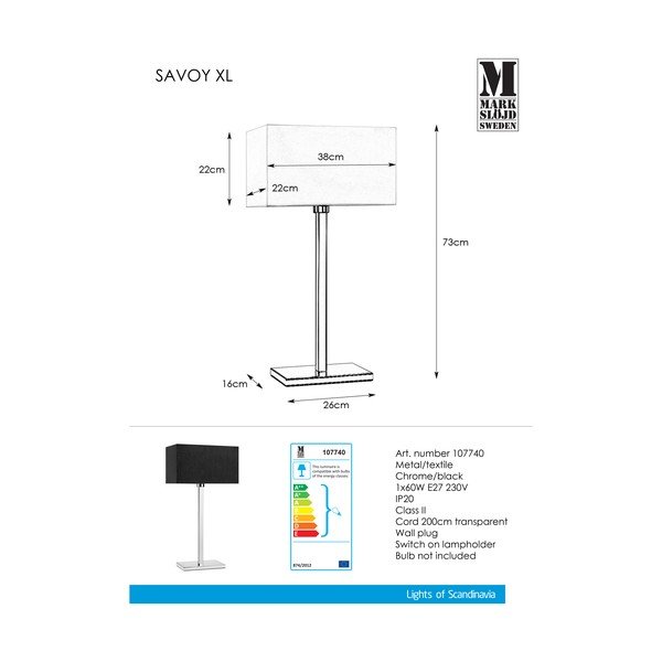 Juoda stalinė lempa "Markslöjd Savoy XL Table-image-1