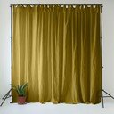 Ochros spalvos/žalios spalvos iš lino užuolaida 140x170 cm Moss Green – Linen Tales