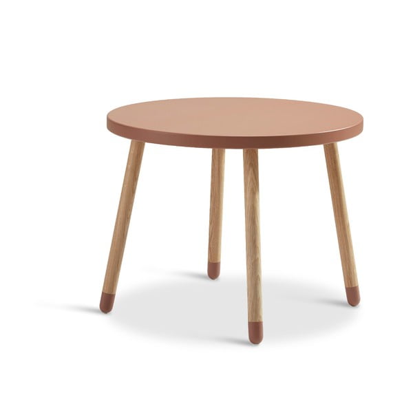 Rožinis vaikiškas stalas Flexa Dots, ø 60 cm