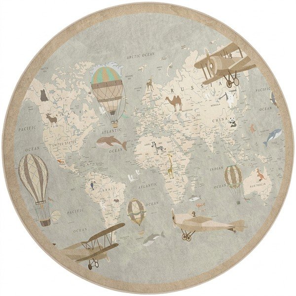 Skalbiamas vaikiškas žaidimų kilimas ø100 cm Vintage World – Mila Home
